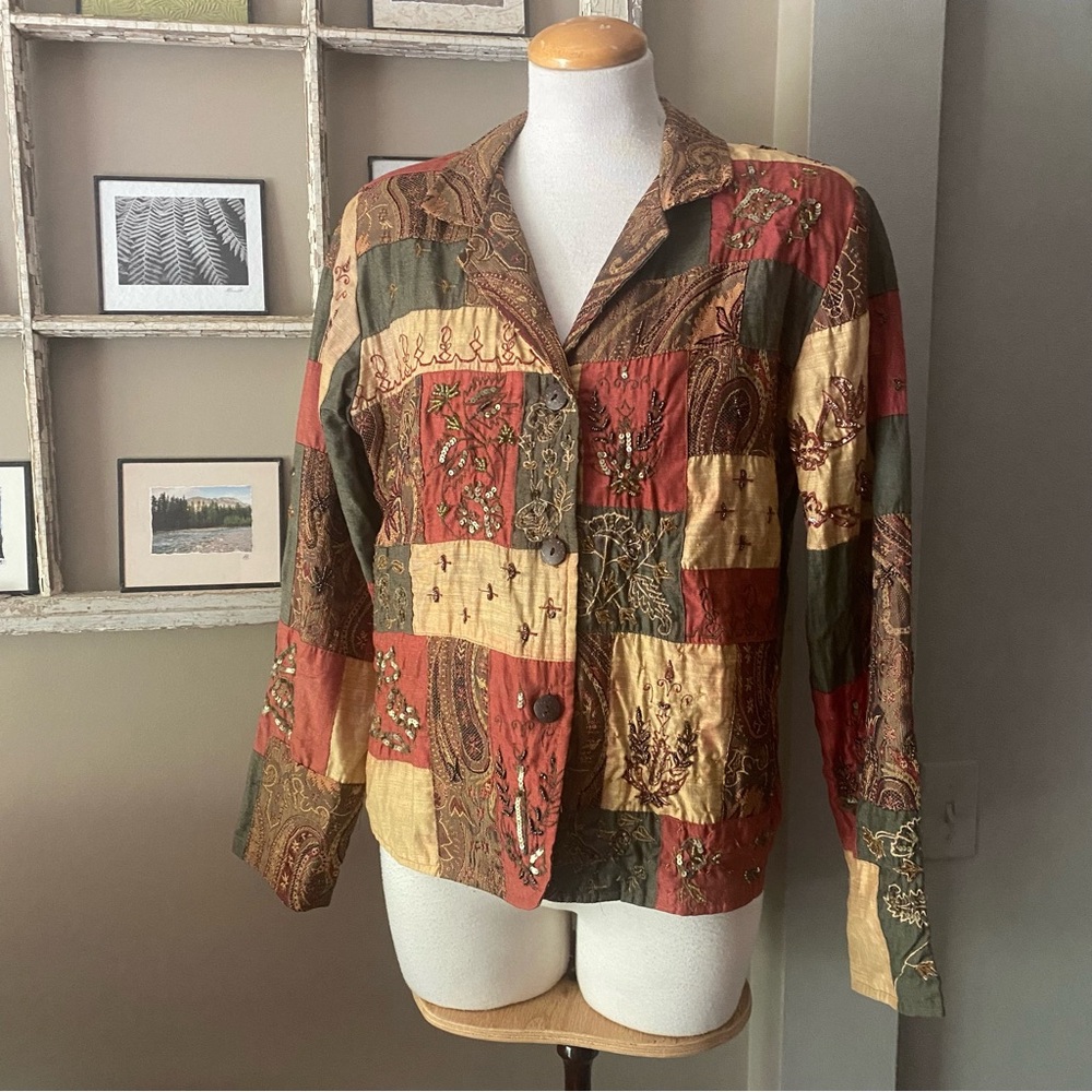 Vintage Boho 90s patchwork blazer